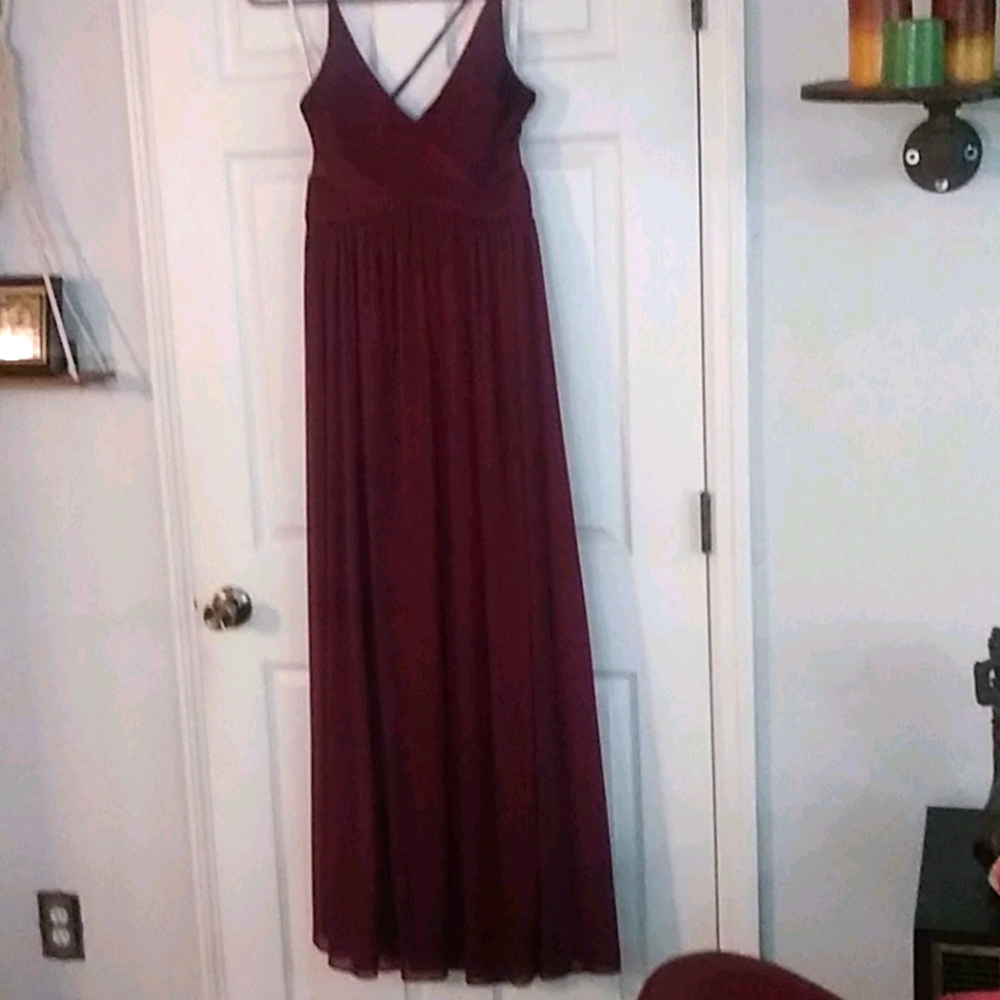 David's Bridal bridesmaids dress (wine)